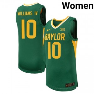 #10 Isaac Williams IV Bears Green Women Jersey | Authentic Player Basketball Team Merchandise 12164128