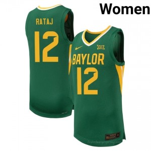 #12 Michael Rataj Bears Green Women Jersey | Authentic University Basketball Team Merchandise 54318963