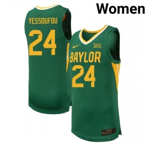 #24 Tounde Yessoufou Bears Green Women Jersey | Authentic University Basketball Team Merchandise 97930521
