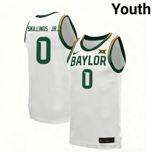 Dan Skillings Jr. #0 Baylor White Youth Basketball Jersey | Exclusive Collegiate Fan Merchandise 71900725