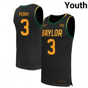 Baylor Bears #3 Drew Perry Black Youth Jersey | Premium Player Basketball Fanwear 14631529