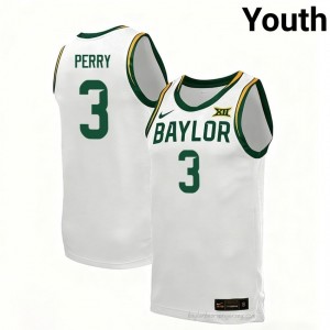 Drew Perry #3 Baylor White Youth Basketball Jersey | Exclusive Collegiate Fan Merchandise 94571634