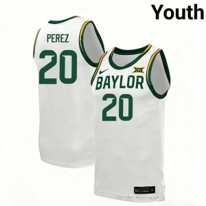 Maikcol Perez #20 Baylor White Youth Basketball Jersey | Exclusive Collegiate Fan Merchandise 72783386