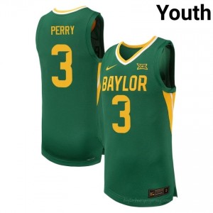 #3 Drew Perry Bears Green Youth Jersey | Authentic University Basketball Team Merchandise 83829697